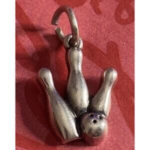 James Avery Retired RARE Sterling Silver Bowling Pins Bowling Ball Charm